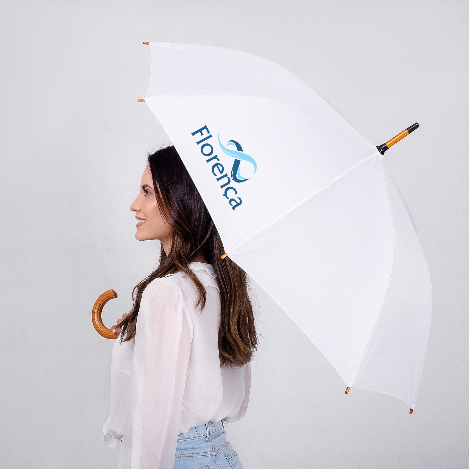 guarda chuva personalizado branco