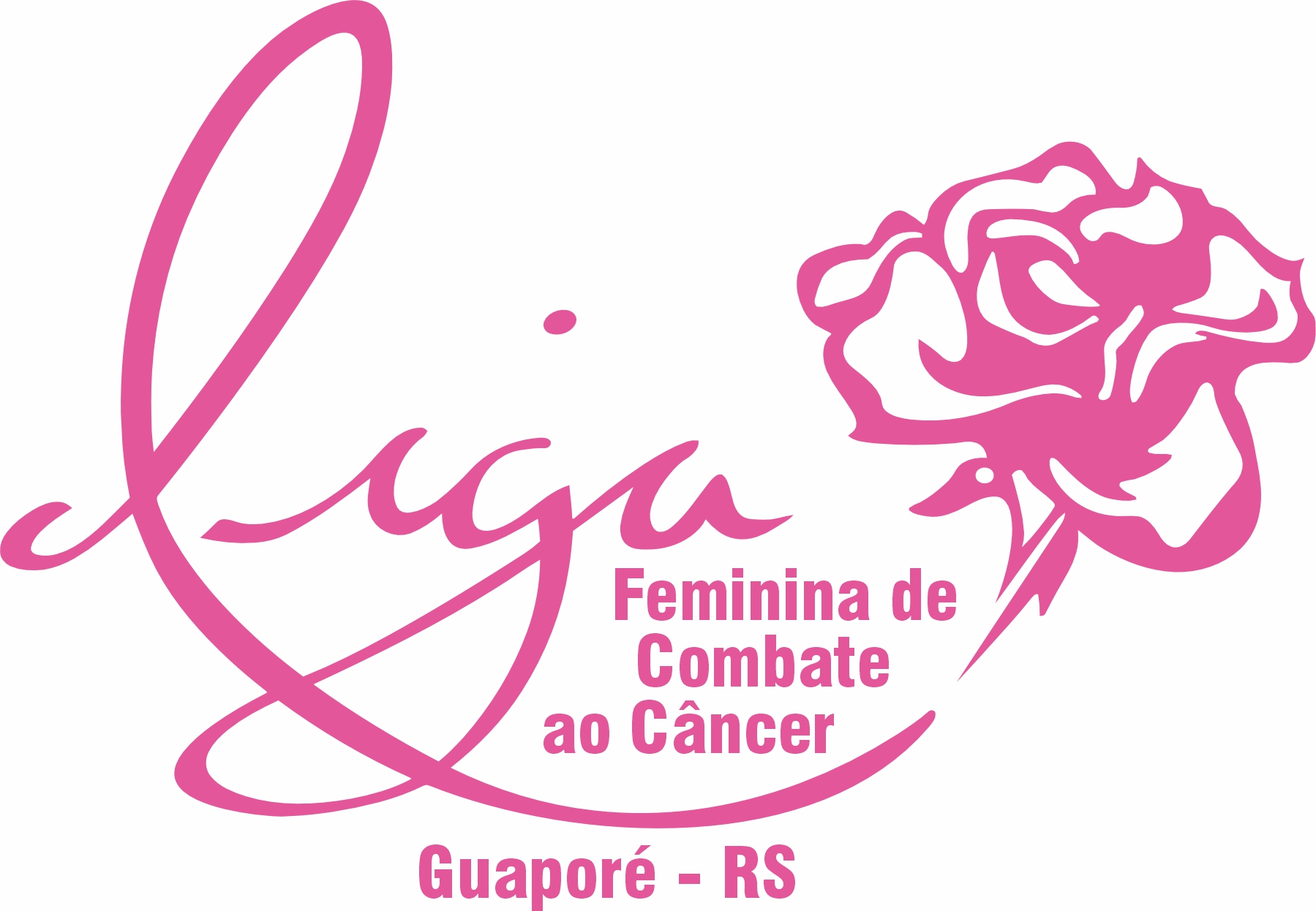 Guarda-chuva personalizado para datas comemorativas estampado para a Liga Feminina de Guaporé, campanha de combate ao câncer